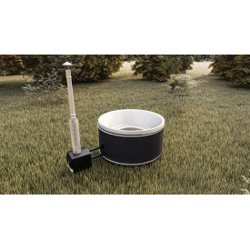 Бочка купель на дровах "Карпатская" деревянная для бани с внешней дровяной печкой