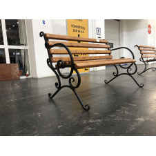 Скамейка кованая Ручная работа XXI Век с перилами Рустик 1.5м (9.1.2/150П)