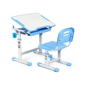 Зростаюча парта столик + стільчик Evo-kids Evo-06 комплект синього кольору для хлопчика