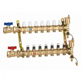 Коллектор для теплого пола Caleffi 1" Вx12x3/4" Н в сборе (6686N5)