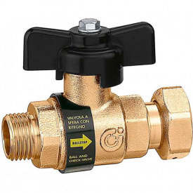 Кран кульовий із зворотним клапаном Caleffi S.p.a. 3/4Н x 3/4НГ 16 bar (334500)