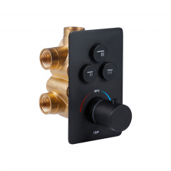 Смеситель термостатический скрытого монтажа для душа Qtap Votice 6443T105NKB на три потребителя Киев