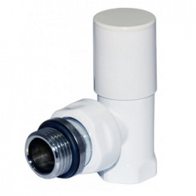 Кран радиаторный угловой Carlo Poletti Compact 1/2" белый (V150310EE / EF)