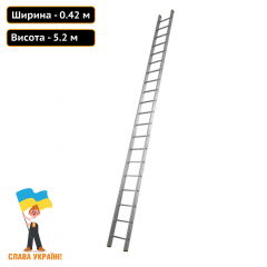 Профессиональная приставная лестница из алюминия на 18 ступеней Техпром Житомир