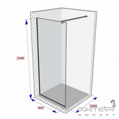 Душевая кабина Weston WP0 800x1000x2000 polish/прозрачное стекло Киев