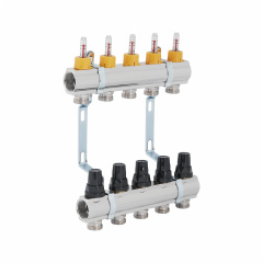 Колектор із витратомірами SD Forte 1" 5 виходів SF001W5 Курінь