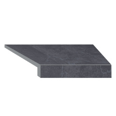 Aquaviva Угловой Г-образный элемент бортовой плитки Aquaviva Ardesia Black, 595x345x50(20) мм (правый/45°) Киев