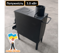 Буржуйка отопительная на дровах с плитой Техпром