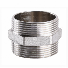 Ниппель никелированный 1 1/4″НР х 1 1/4″НР штампованный А0516А(нк)