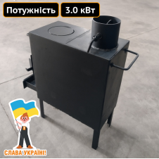 Буржуйка опалювальна на дровах з плитою Техпром