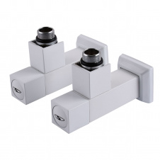 Набор Кран полуоборотный угловой с американкой SOLOMON LUX 1/2″ CUBE WHITE 8888 (2шт.)