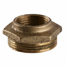 Фото - Футорка латунная 1 1/2″НР х 1″ВР литейная 722Б Футорка латунная 1 1/2″НР х 1″ВР литейная 722Б