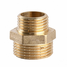 Фото - Ниппель редукционный латунный 3/4″НР х 1/2″НР штампованный А0511А Ниппель редукционный латунный 3/4″НР х 1/2″НР штампованный А0511А