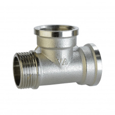 Тройник никелированный 3/4″ВР х 3/4″ВРх 3/4″НР штампованный А0254А(нк)