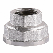 Муфта редукционная никелированная 1 1/2″ВР х 1″ВР штампованная А0337А(нк)