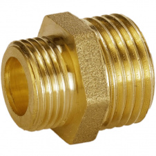 Ниппель редукционный латунный 1/2″НР х 3/8″НР штампованный А0542А