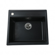 Гранитная мойка Globus Lux VOLTA черный металiк 570х510мм-А0001