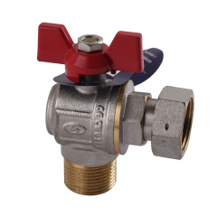 Кран шаровый угловой с накидной гайкой SOLOMON 3/4″ НВ PN40 160402 Хуст