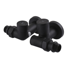 Набор Кран вентильный угловой с американкой SOLOMON LUX 1/2″ 7777 TEN (2шт.) BLACK Ивано-Франковск