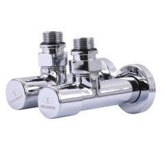 Кран вентильный угловой с американкой SOLOMON LUX 1/2″ CHROM 7777 (2шт.КОМПЛЕКТ) Кам'янець-Подільський