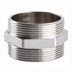Ниппель никелированный 1 1/2″НР х 1 1/2″НР штампованный А0535А(нк) Бородянка
