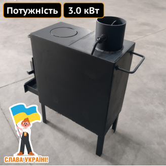 Буржуйка отопительная на дровах с плитой Техпром