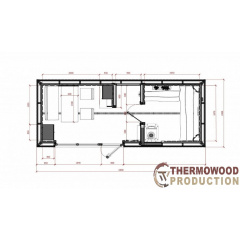 Будівництво модульної лазні 6х3м Панорама Gartensauna-11 Thermowood Production під ключ Шостка
