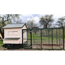 Деревянный, утепленный, сборный переносной курятник с выгулом для птиц