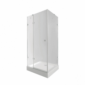 Набір Qtap душова кабіна Capricorn CRM1011SC6 Clear 2020x1000x1000 мм + піддон Tern 301112 100x100x12 см із сифоном