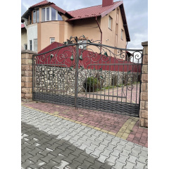 Ворота кованые открытые металлические патинированные Legran Конотоп