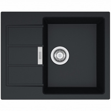 Franke Мойка кухонная Sirius, тектонайт, прямоуг., с крылом, 620х500х200мм, чаша- 1, накладная, SD2 611-62, черный