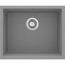 Deante Мойка кухонная Corda, гранит, квадрат, без крыла, 550х460х204мм, чаша - 1, встраиваемая, металлический серый