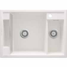 Deante Мойка кухонная Magnetic, гранит, прямоуг., без крыла, 690х500х219мм, чаша - 1.5, накладная, алебастр