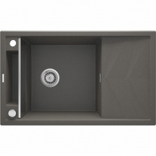 Deante Мойка кухонная Magnetic, гранит, прямоуг., с крылом, 820х500х219мм, чаша - 1, накладная, антрацит