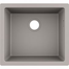 Hansgrohe Мойка кухонная S51, гранит, квадрат, без крыла, 500х450х190мм, чаша- 1, встраиваемая, S510-U450, серый бетон