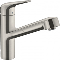 Hansgrohe Смеситель для кухни Focus M42, дл.излива - 225мм, вытяжной, 1 рычаг, KM150sBox, сталь Київ