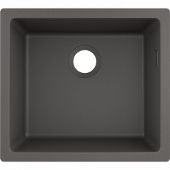 Hansgrohe Мойка кухонная S51, гранит, квадрат, без крыла, 500х450х190мм, чаша- 1, встраиваемая, S510-U450, серый камень Первомайск