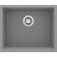 Deante Мойка кухонная Corda, гранит, квадрат, без крыла, 550х460х204мм, чаша - 1, встраиваемая, металлический серый Полтава
