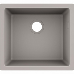 Hansgrohe Мойка кухонная S51, гранит, квадрат, без крыла, 500х450х190мм, чаша- 1, встраиваемая, S510-U450, серый бетон Первомайск