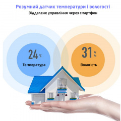Wifi термометр гигрометр комнатный с датчиком температуры и влажности Nectronix TG-12w, приложение Tuya для Android IOS (100745) Киев