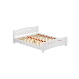 Біле ліжко двоспальне Estella Венеція 140х190 см дерев'яне з бука