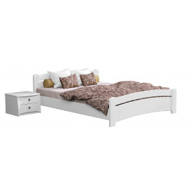 Белая кровать двуспальная Estella Венеция 160х200 см деревянная из бука