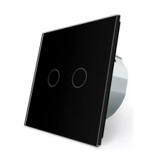Сенсорный Wi-Fi выключатель Livolo ZigBee 2 канала черный стекло (VL-C702Z-12)