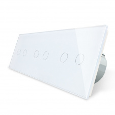 Сенсорний Wi-Fi вимикач Livolo ZigBee 6 каналів (2-2-2) білий скло (VL-C702Z/C702Z/C702Z-11)