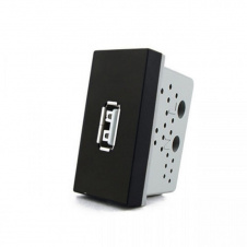Механізм розетка USB Livolo з блоком живлення 2.1А, 5V чорний (VL-C7-1USB-12)