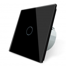 Сенсорний прохідний Wi-Fi вимикач Livolo ZigBee чорний скло (VL-C701SZ-12)