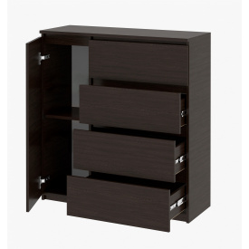 Комод Майстер Форм з тумбою та 4 висувними ящиками телескопи Венге темний (100х37,6х95 см)