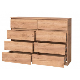 Комод Мастер Форм с 8 выдвижными ящиками телескопы Дуб крафт золотой (130х37,6х95 см)