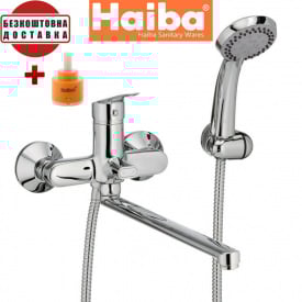 Змішувач для ванни довгий ізлив HAIBA Nikas EURO (Chr-006)