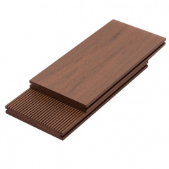 Террасная доска двухсторонняя BRUGGAN MULTICOLOR Cedar дерево-полимерная композитная доска искусственная для террасы и бассейна коричневая Ровно